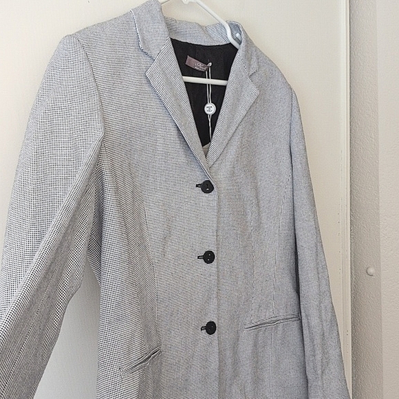 NICOLA Womens 16 Blazer Sport Coat Jacket Gray Black Cotton Office Preppy - Picture 5 of 8